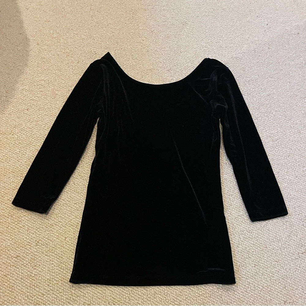 Elegant Black Velvet Women's Top